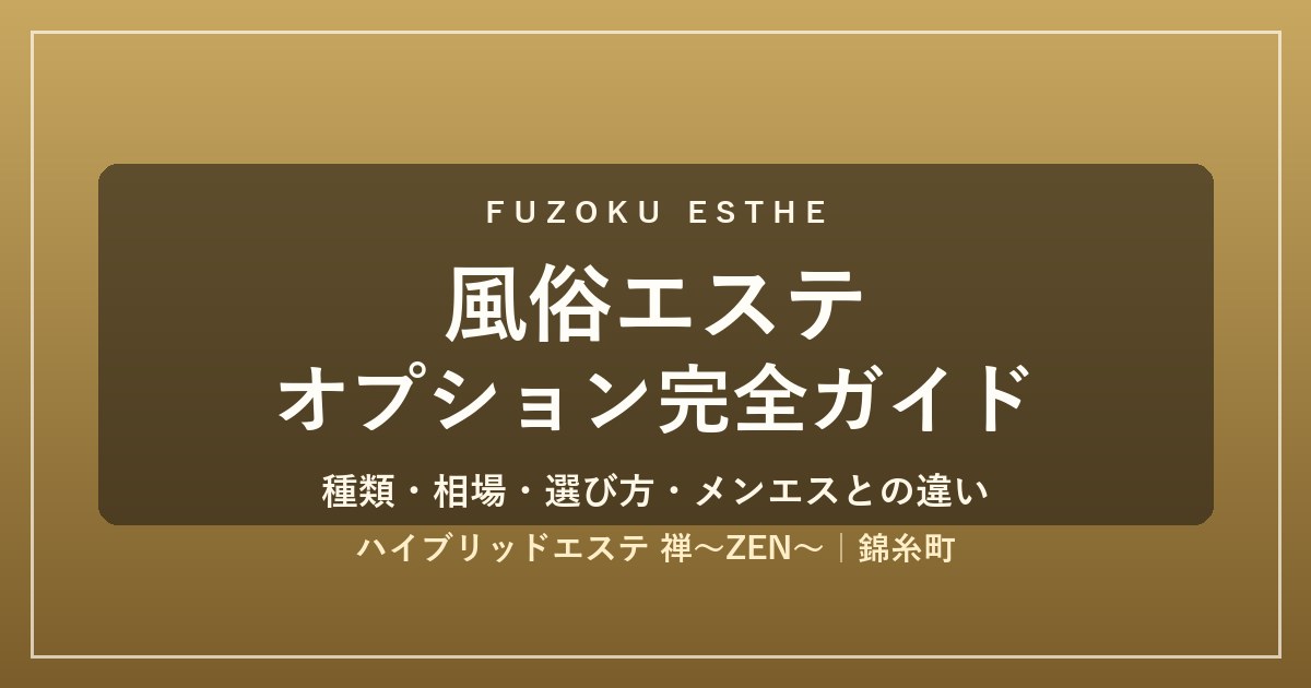 風俗エステのオプション完全ガイド